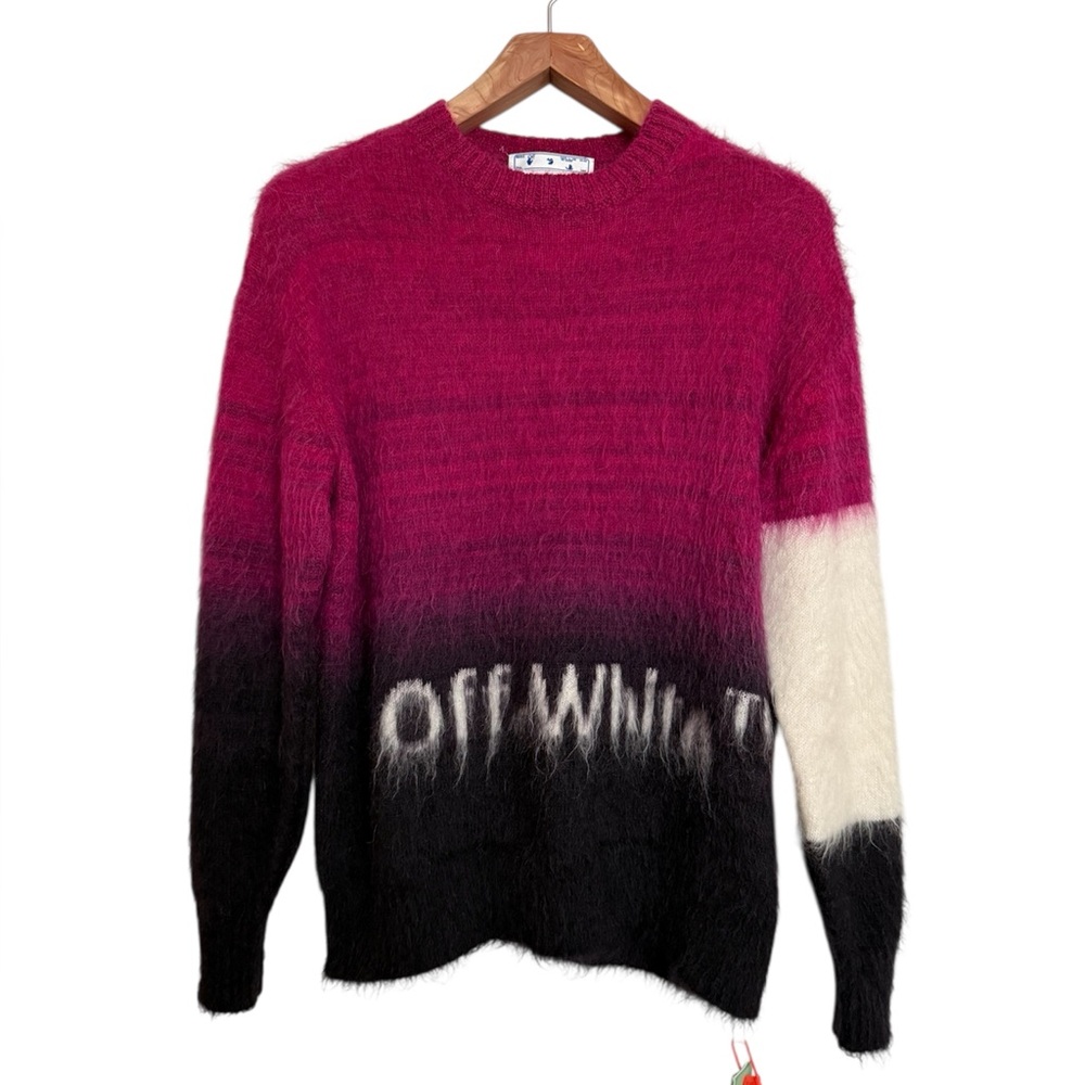 Off-White Mohair Helvetica Logo Sweater
